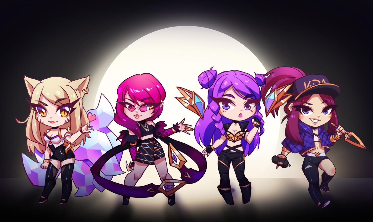 KDA holographic charms (front)