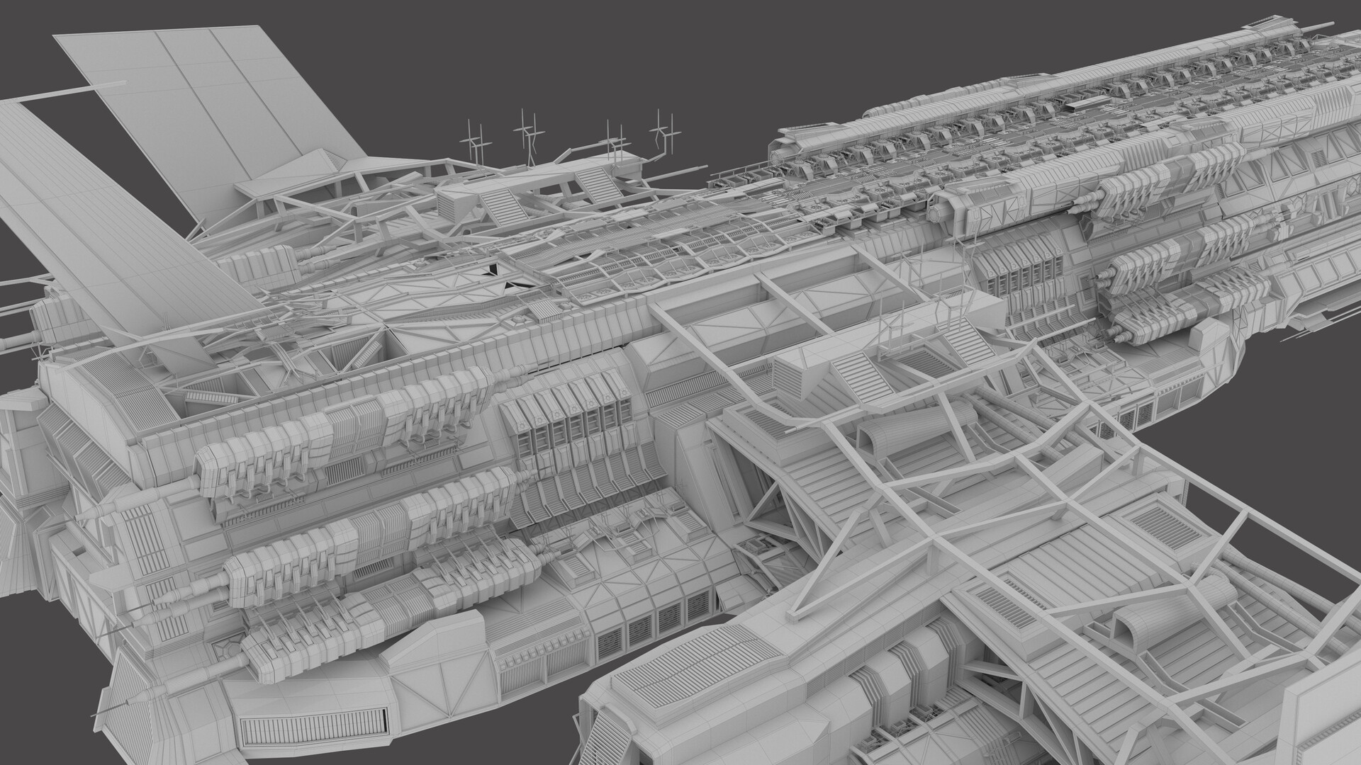 Artstation Spaceship 3d Model Masztakowski Krzysztof