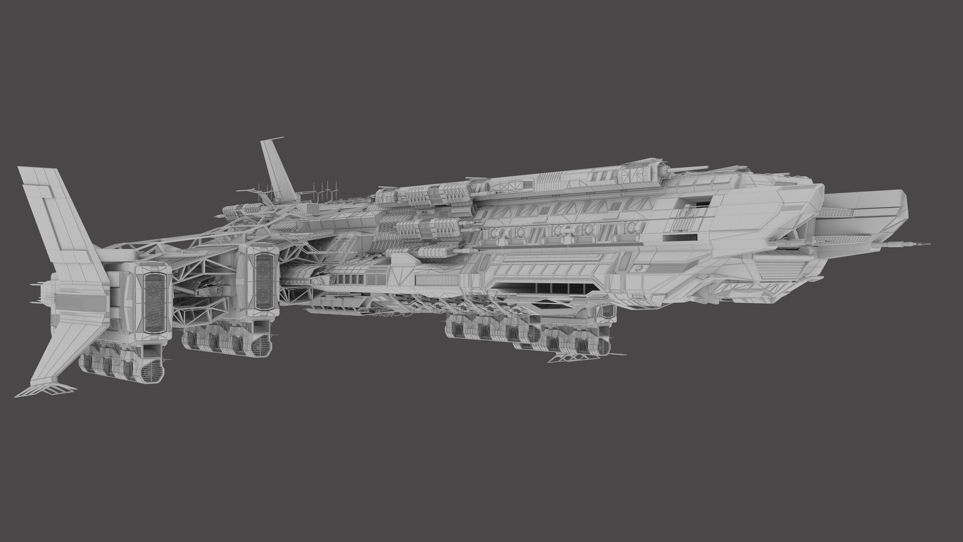 Artstation Spaceship 3d Model Masztakowski Krzysztof