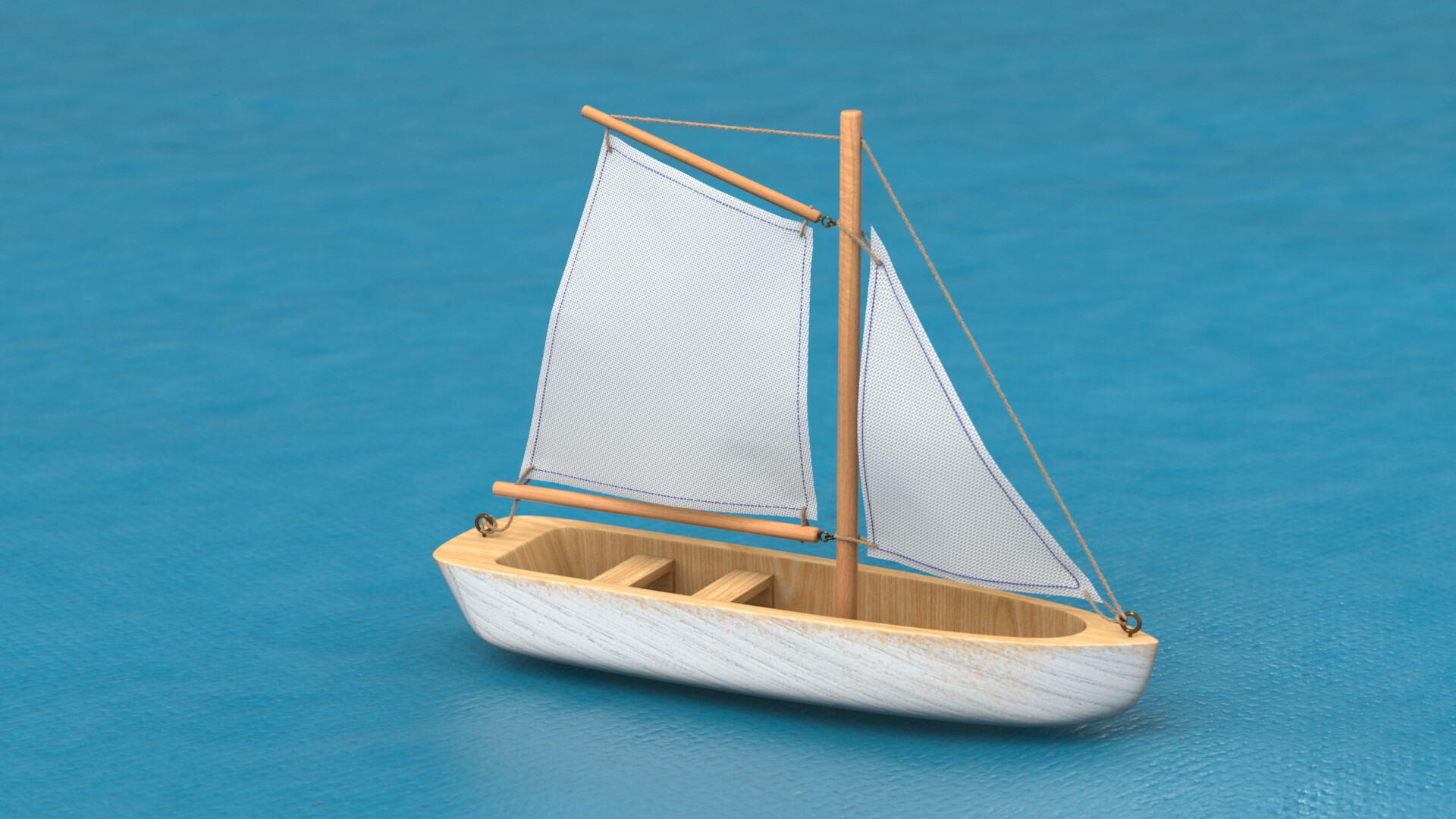 wooden toy sailboat