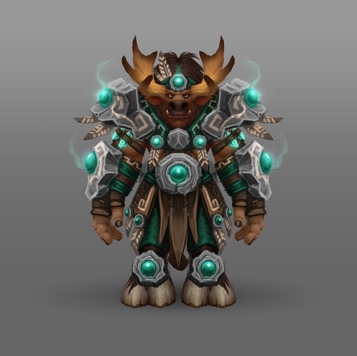 Monk

Based on the Drogbar. As the Stonedark Drogbar played their part in uniting the Highmontain tauren, I wanted to give them a little nod through one of the sets.
