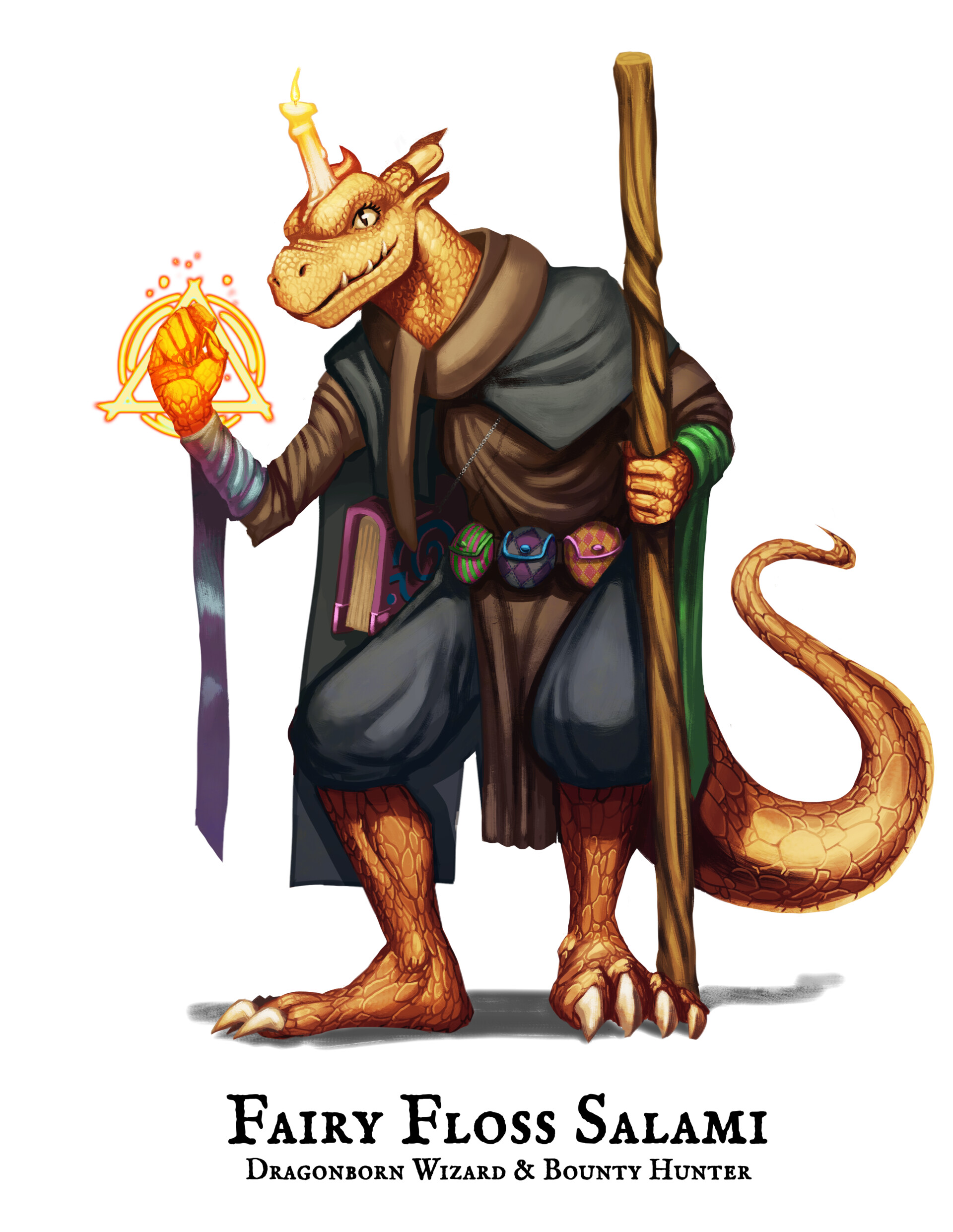 ArtStation Fairy Floss Salami Dragonborn Wizard Character