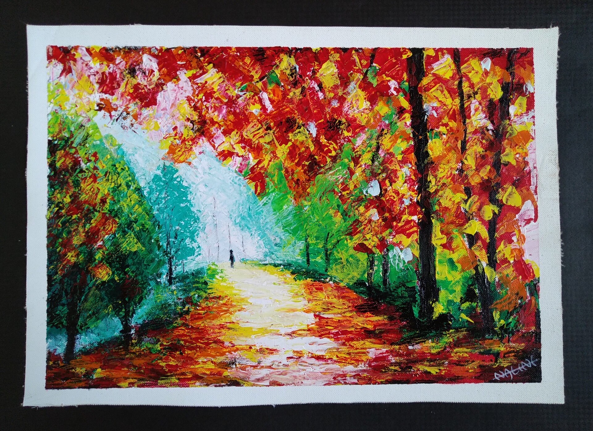Artstation Palette Knife Painting Beautiful Forest Nalini D