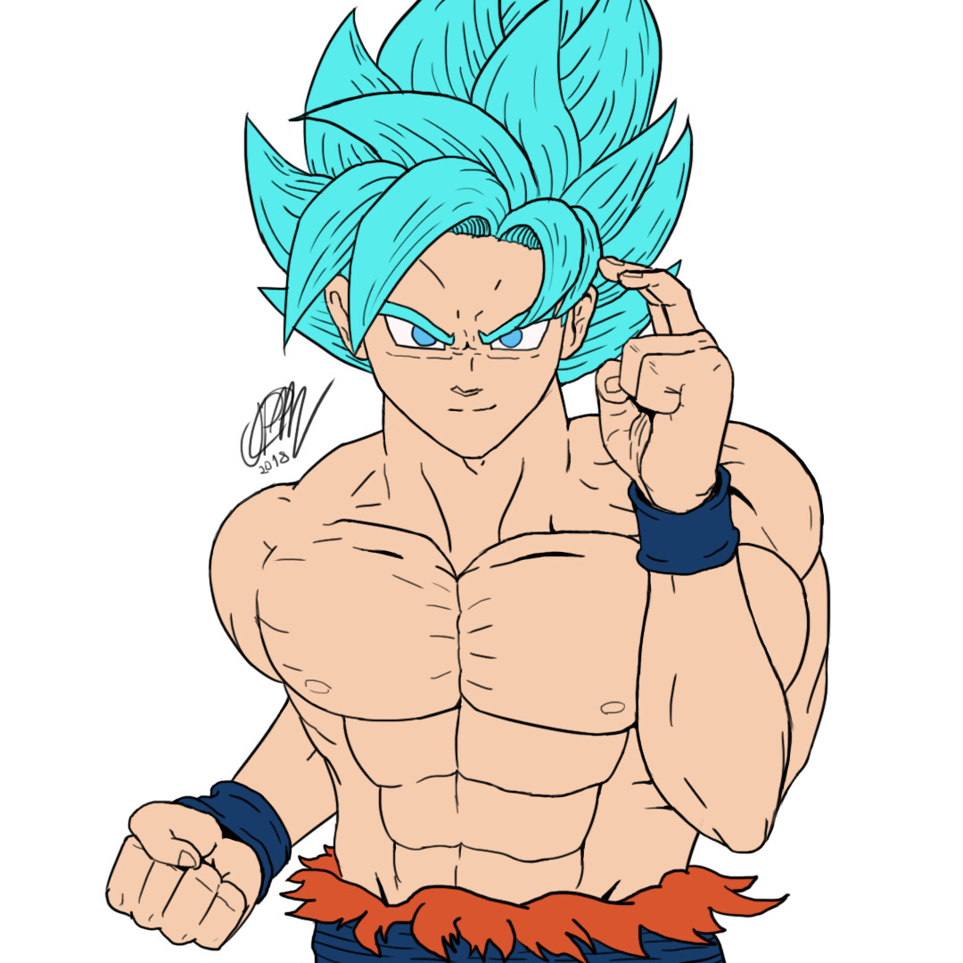 COMO DESENHAR GOKU SUPER SAYAJIN BLUE - DESENHANDO ANIME 