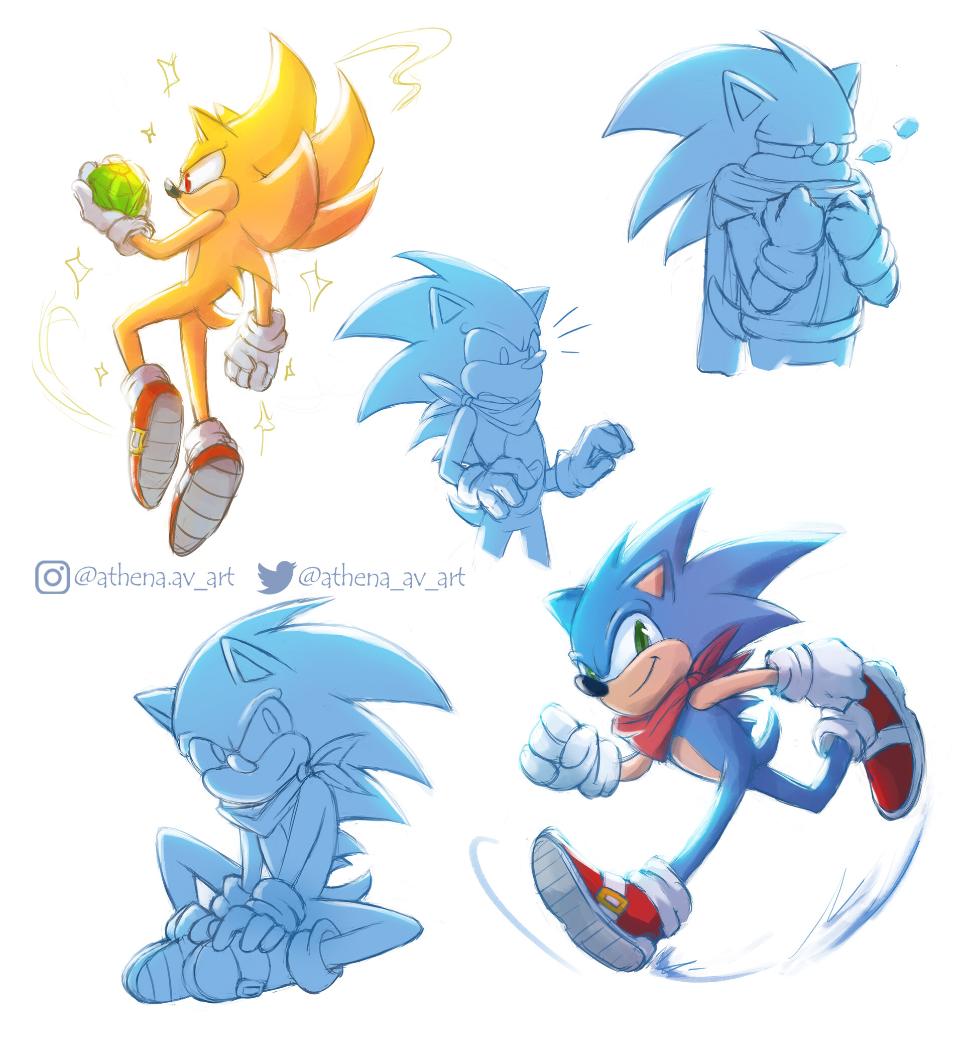 Sonic Drawing Tutorial - How to draw Sonic step by step