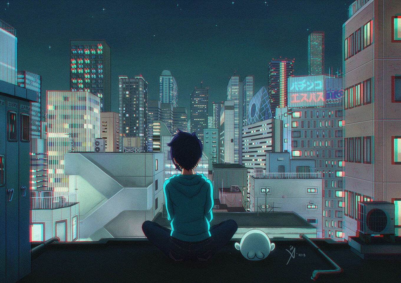Artstation Umi On The Rooftop Leo Queval Image of night building rooftops anime girls city lights free. artstation umi on the rooftop leo queval