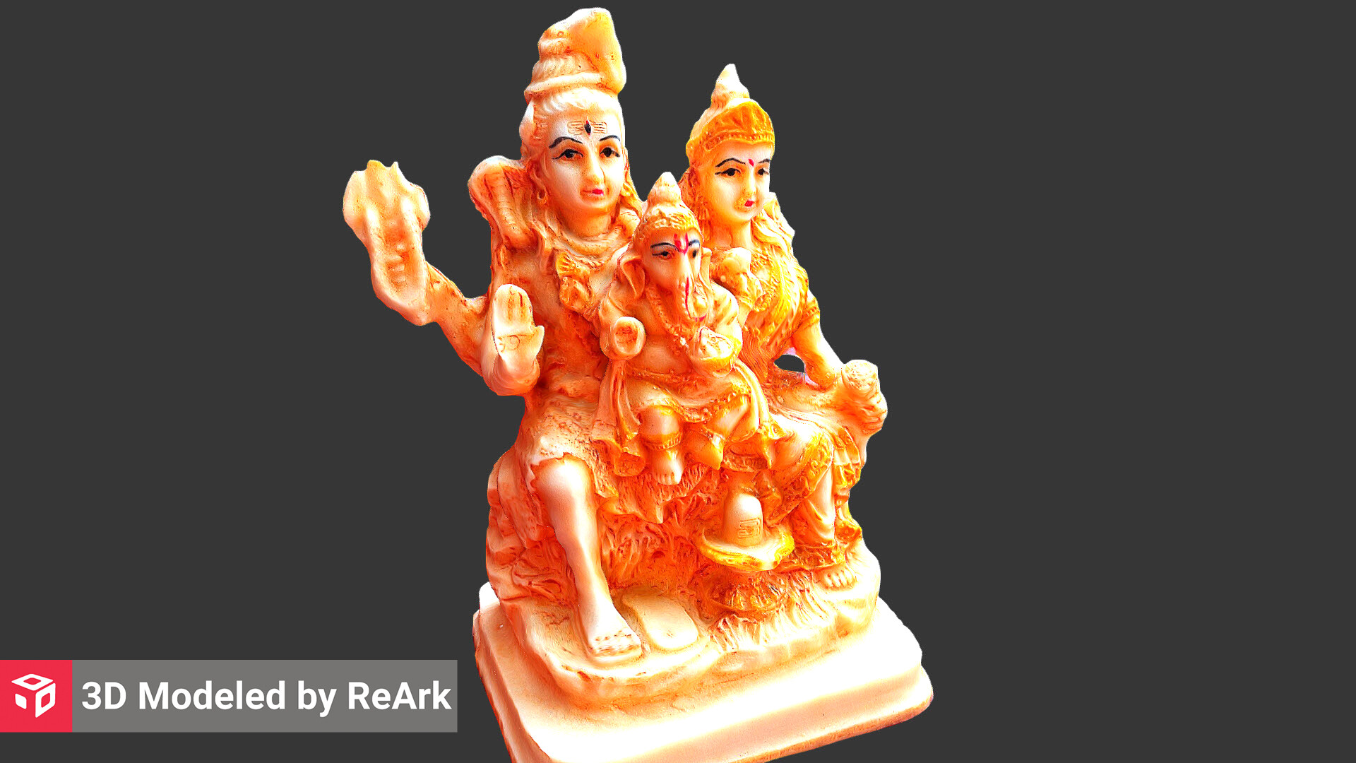 Artstation 3d Model Of Lord Shiva Parvati Ganesha Reark 3d