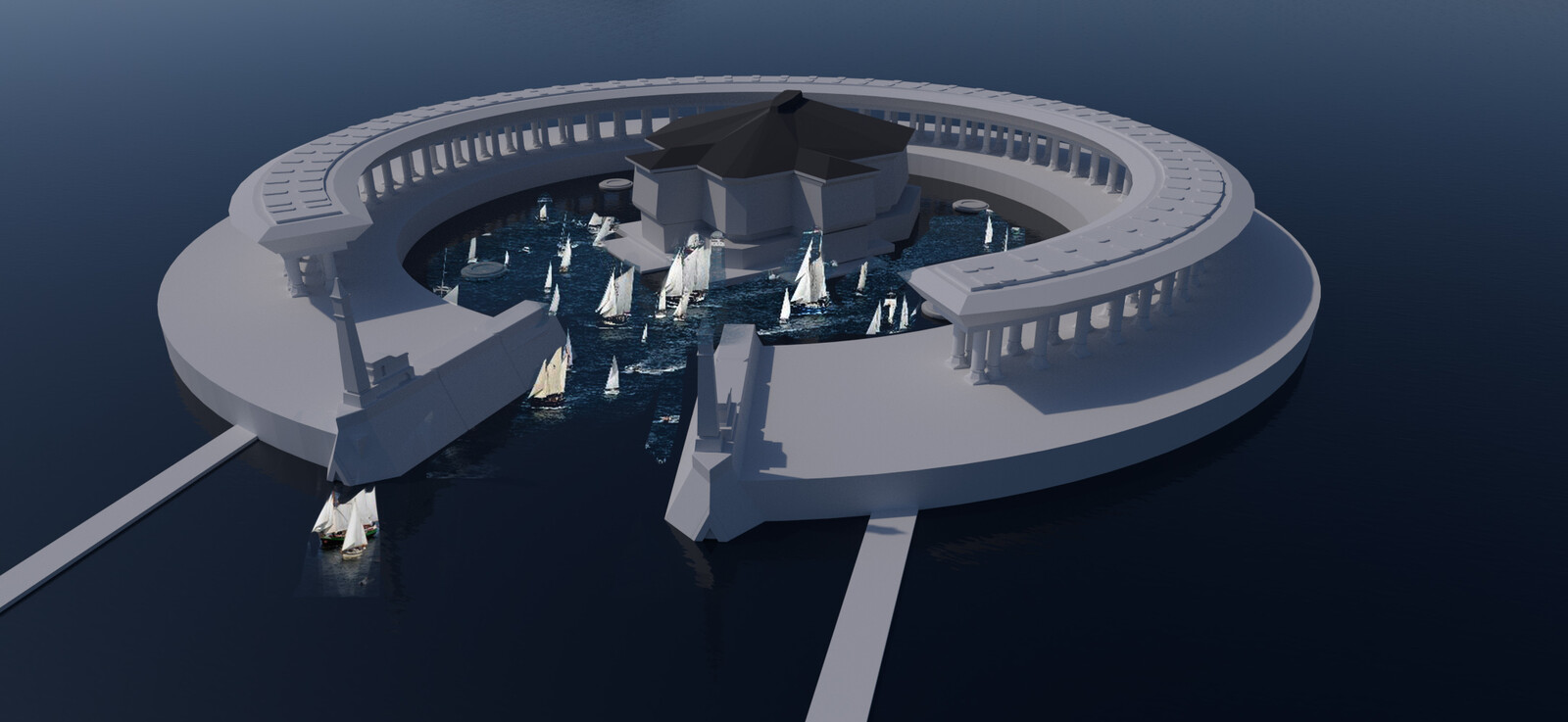 Rough exploration for the shape of the port-city in the Blessed Isles