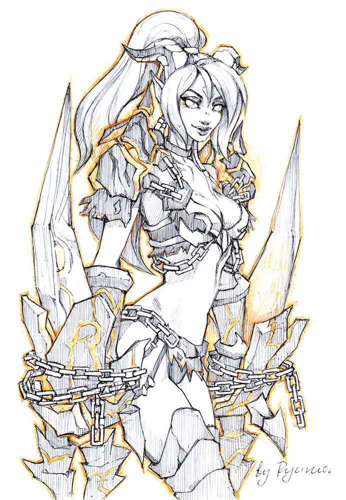 Aleksandra Sergeeva - Draenei Shaman Sketch