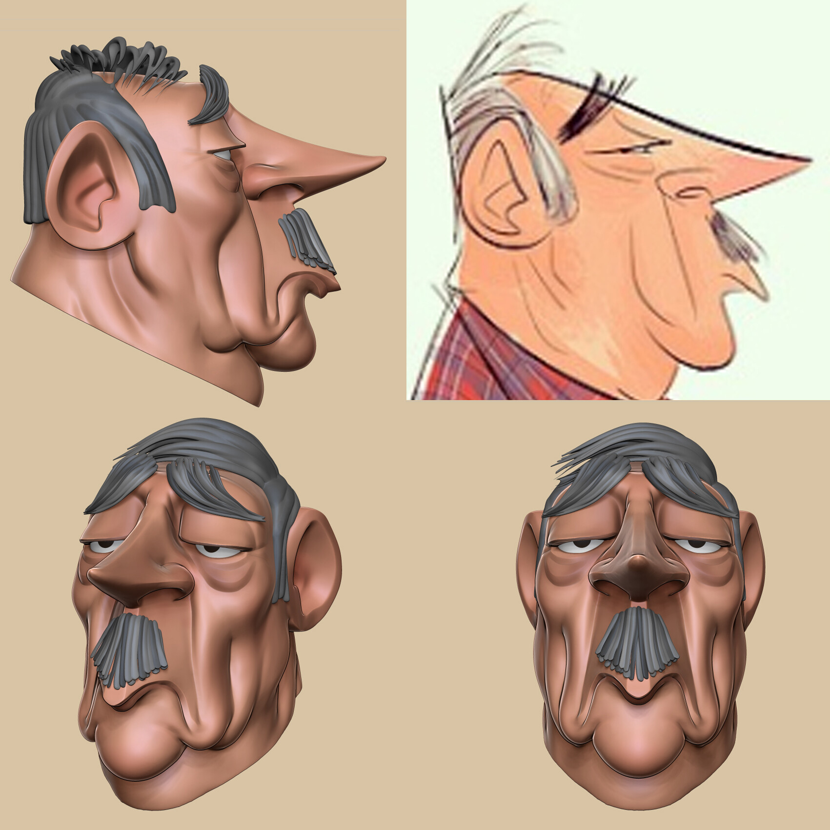 old man cartoon character sketch
