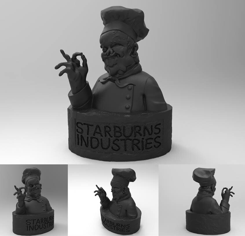 3D render of the Cronenberged Chef Zbrush sculpt.