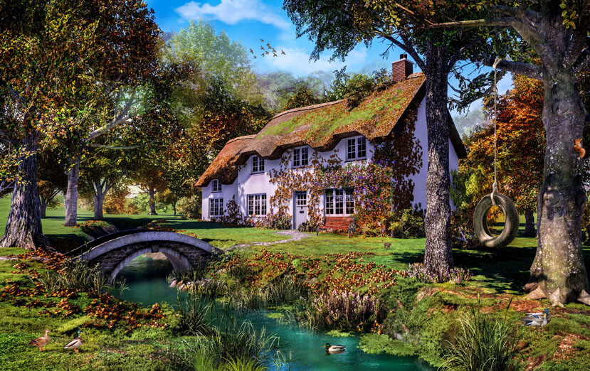 Artstation October Cottage Dominic Davison