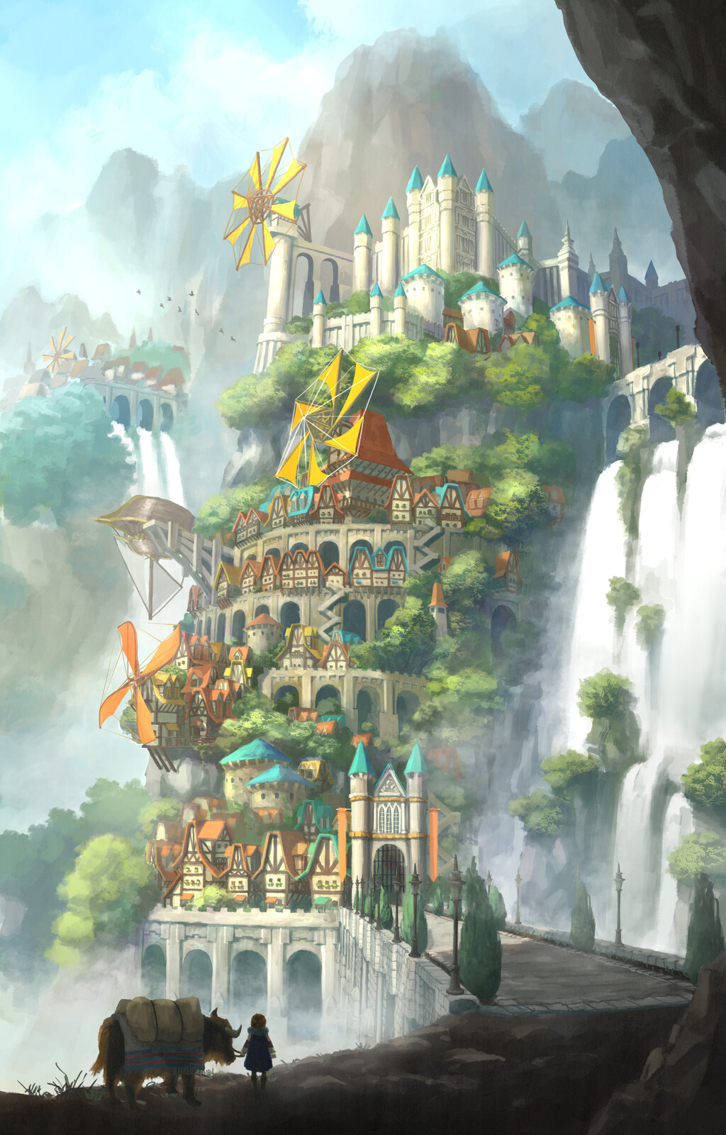 Cliff City -a scene of waterfall-