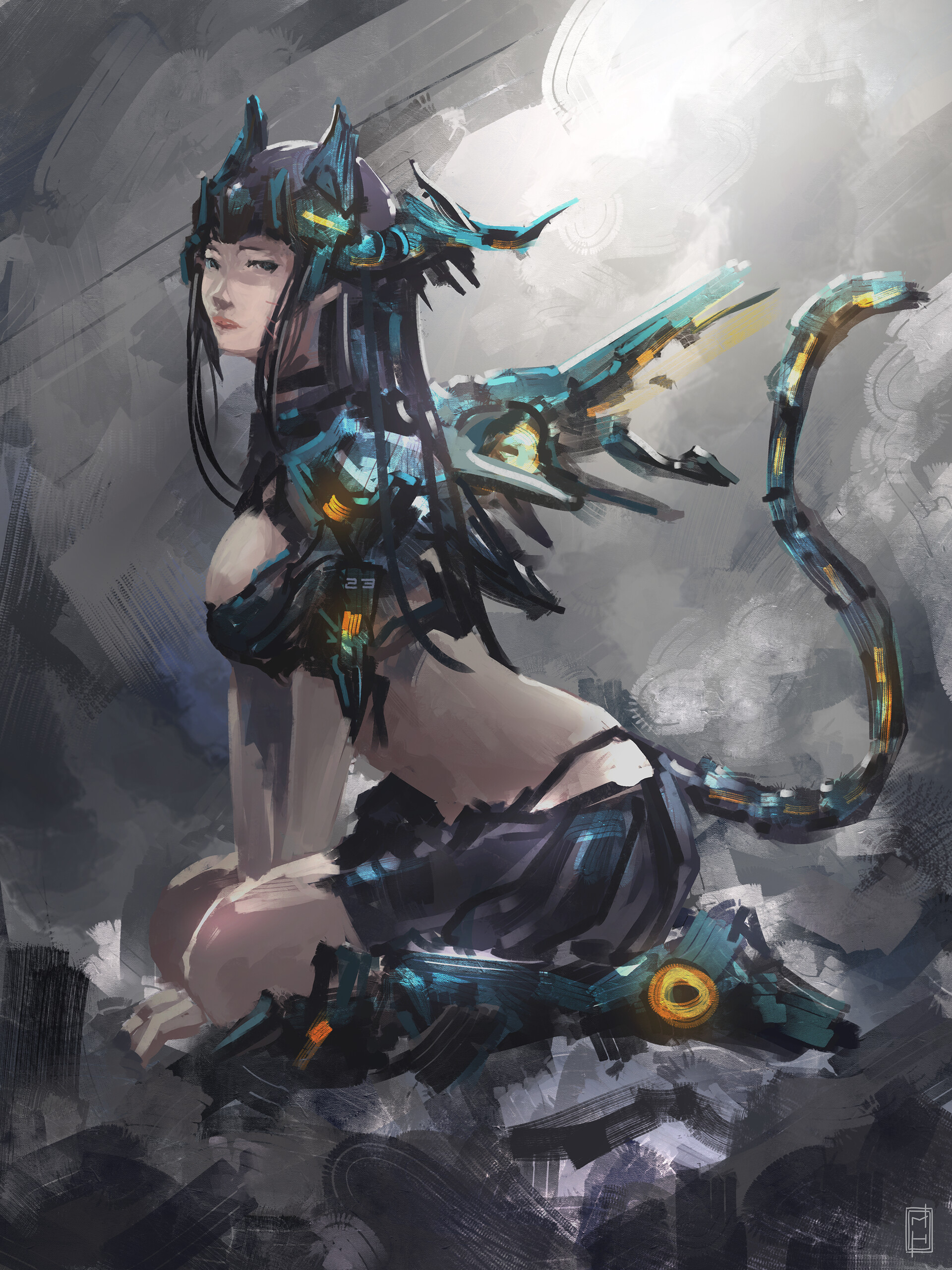 Matias Habert - cyan armor mecha girl Matias Habert - cyan armor mecha girl