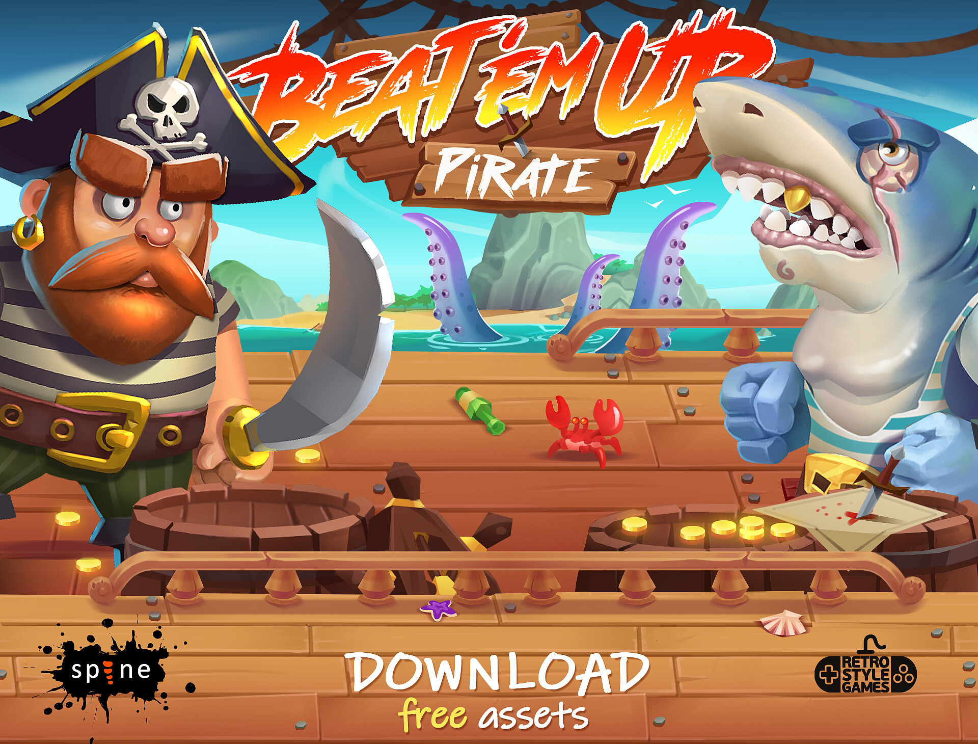 RetroStyle Games - Pirate Beat'em Up - Spine 2D Animation Unity Assets