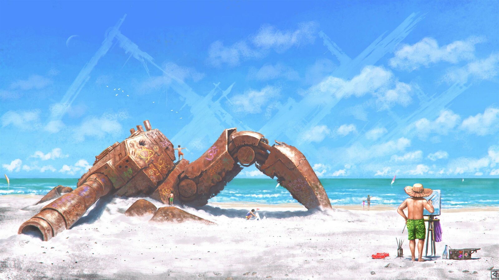 Deceased 5 - A sunny day is good for painting!