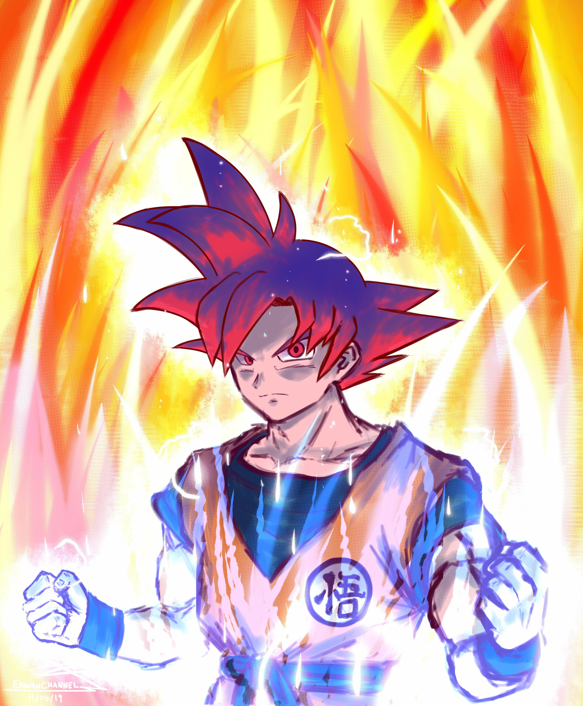 ArtStation - Son Goku SSJ5 fan art
