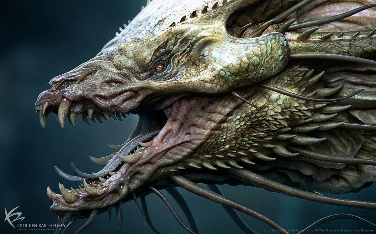 Artstation King Ghidorah Head Exploration Ken Barthelmey