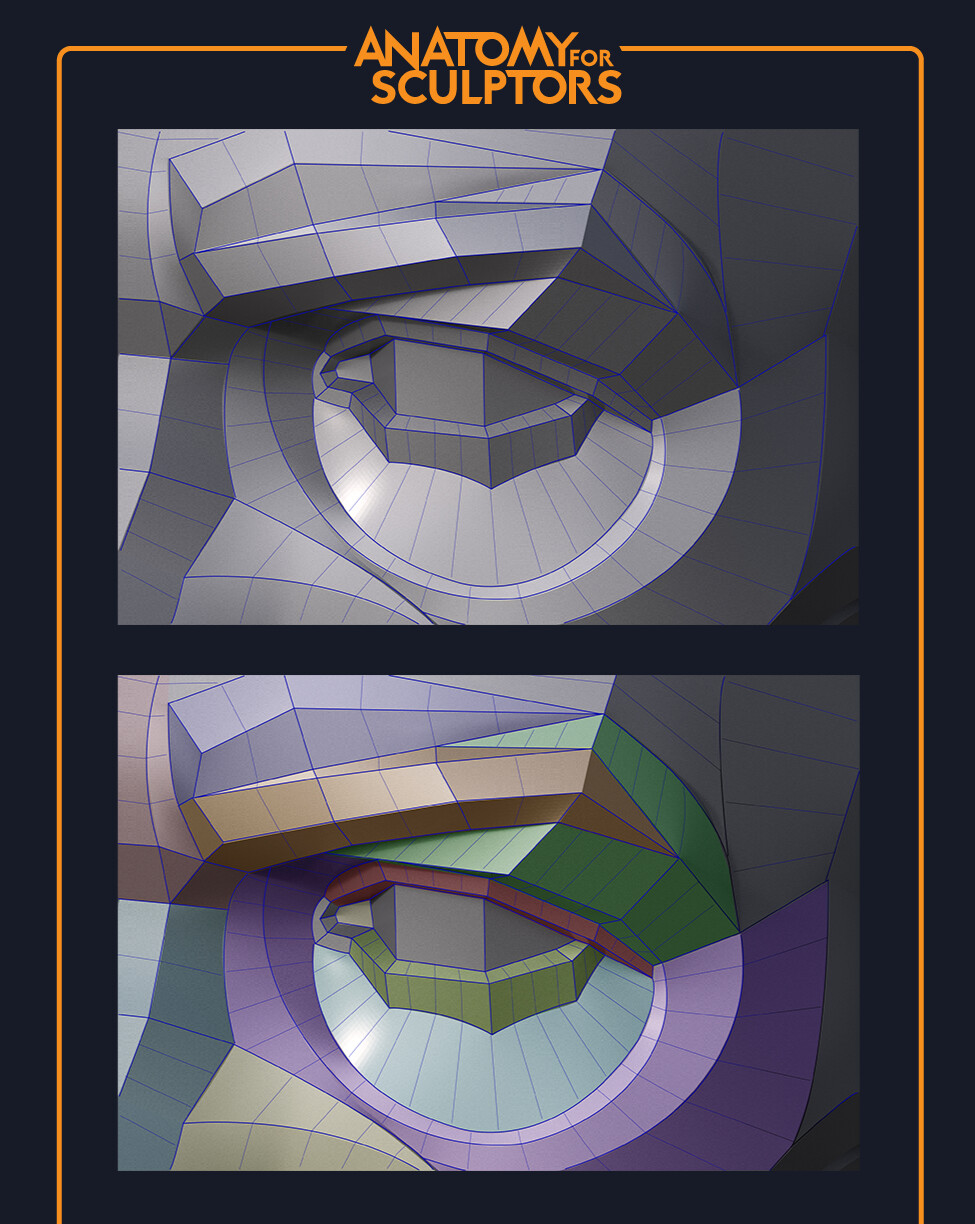 Blocked out and colour-coded eye