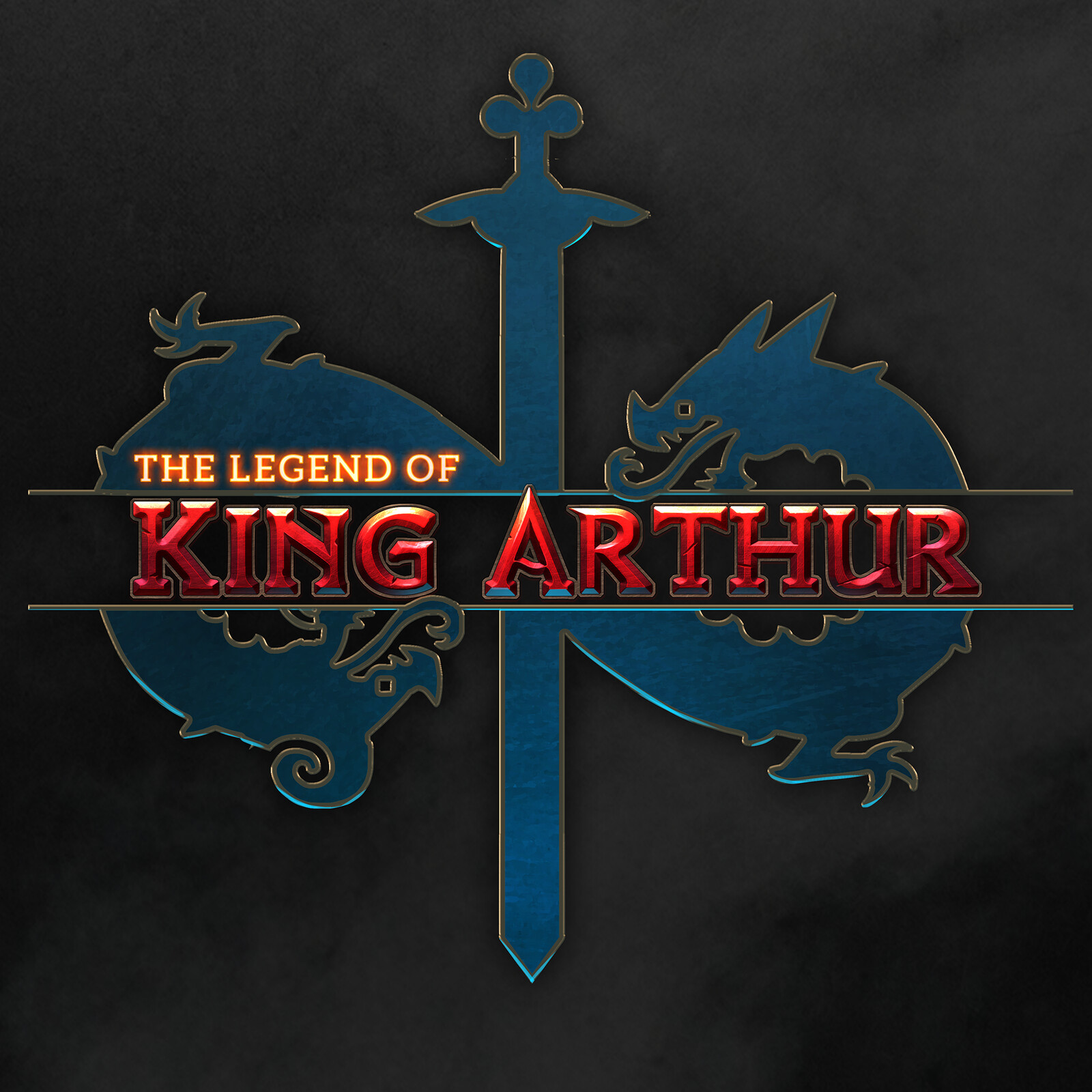 The title art using the sigil I designed for King Arthur inspired by fantasy game titles.