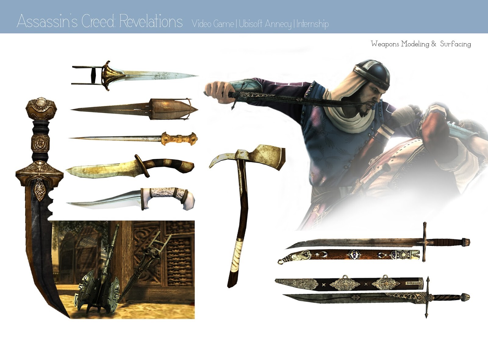 Artstation Weapons Designs 3d Modeling Clothes Weapons For Assassin S Creed Revelations Marion Walle