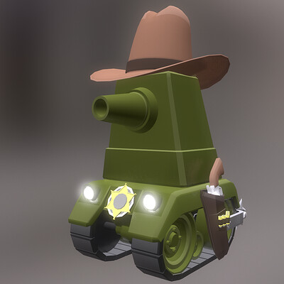 Cartoony Tank Game Model with Assets