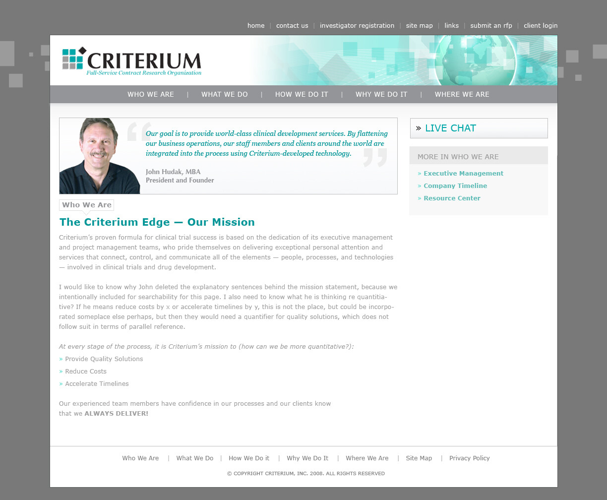 Criterium website secondary page. Complete Design and code.Complete Design and code.
