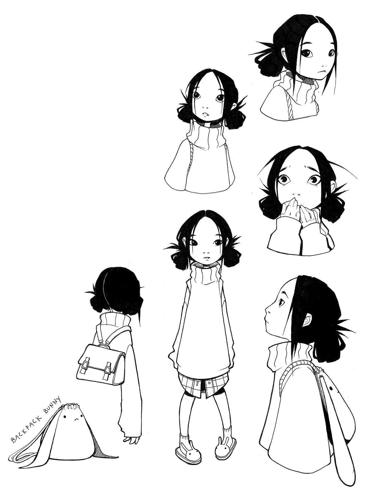 Character design for Mai, the main character of the book.