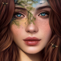 Artstation Girl In Glasses Digital Art Blanche Art