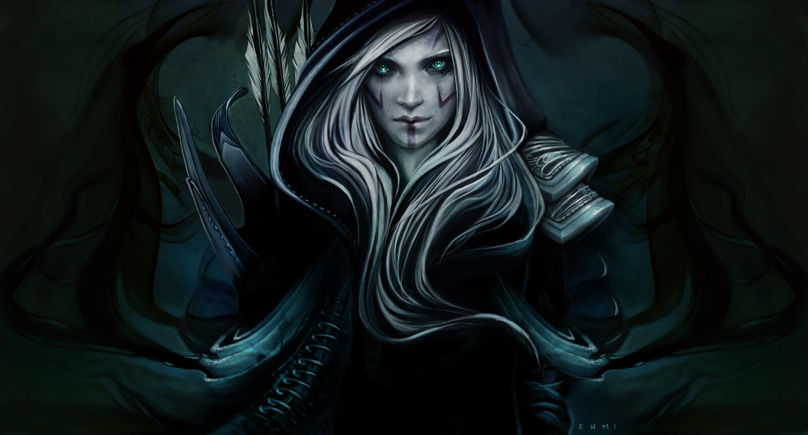 Wallpaper for Drow Ranger in DOTA2 (or perhaps Sylvanas of Warcraft?)