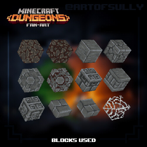 Minecraft Dungeons Fan-Art - Blocks Used, Brendan 'Sully' Sulliva...