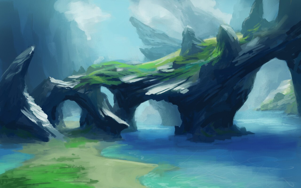 Artstation New Landscape Sketch Speed Painting Nathanael M