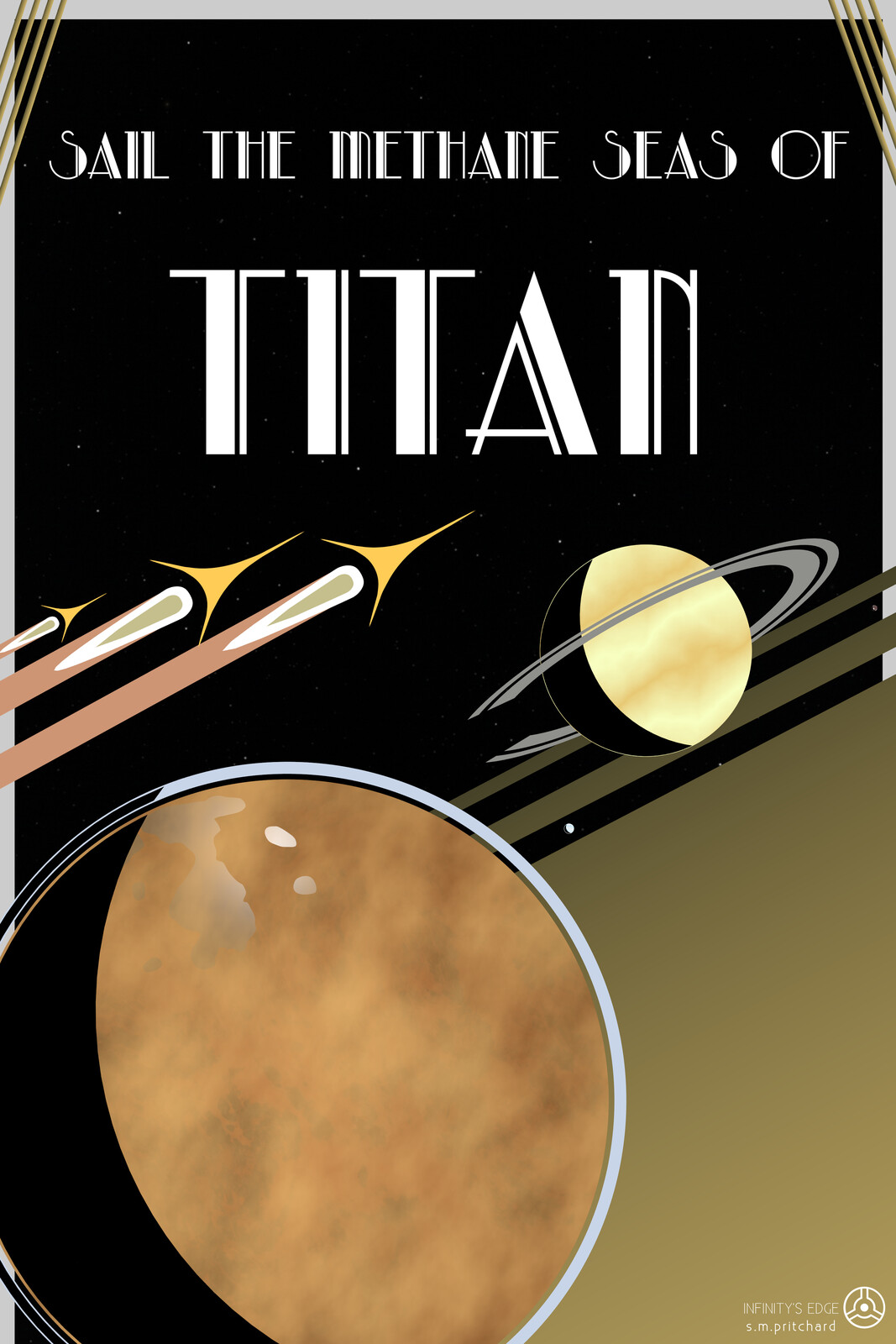 The frigid hydrocarbon lakes of Saturn's largest moon, Titan.