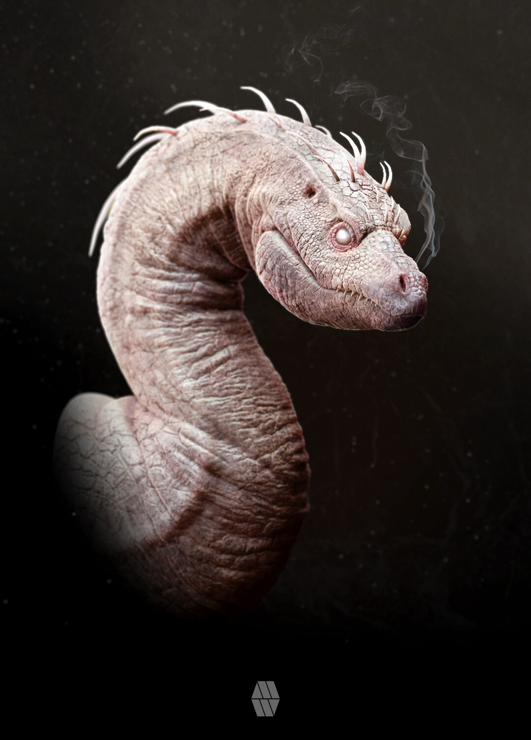 Albino Blind Dragon Bust Concept