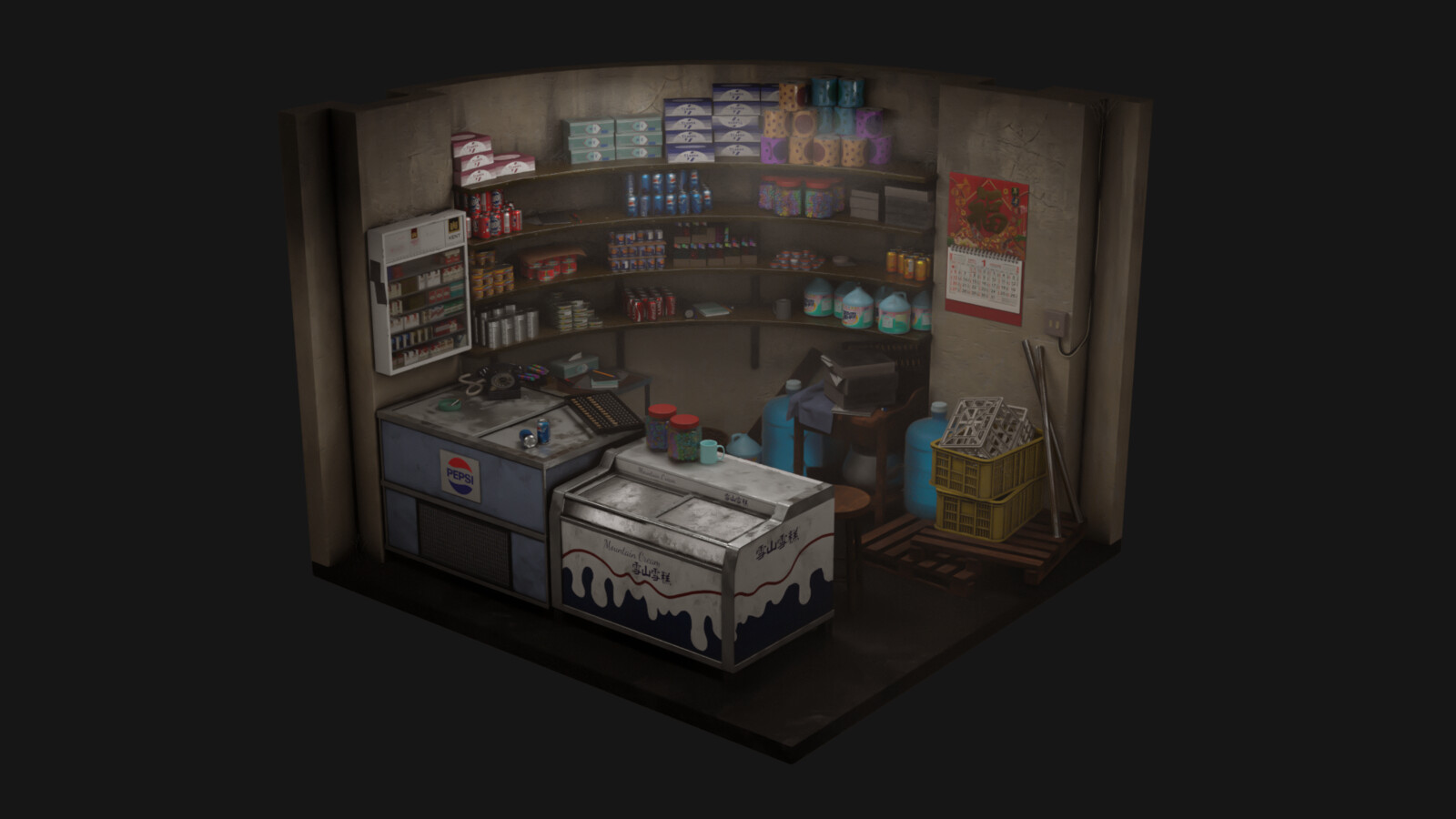 Artstation Kowloon Walled City Store 九龍城寨 士多 Joshua