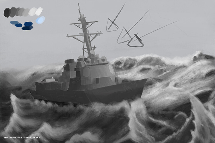 greyscale with a more realistic wave height 