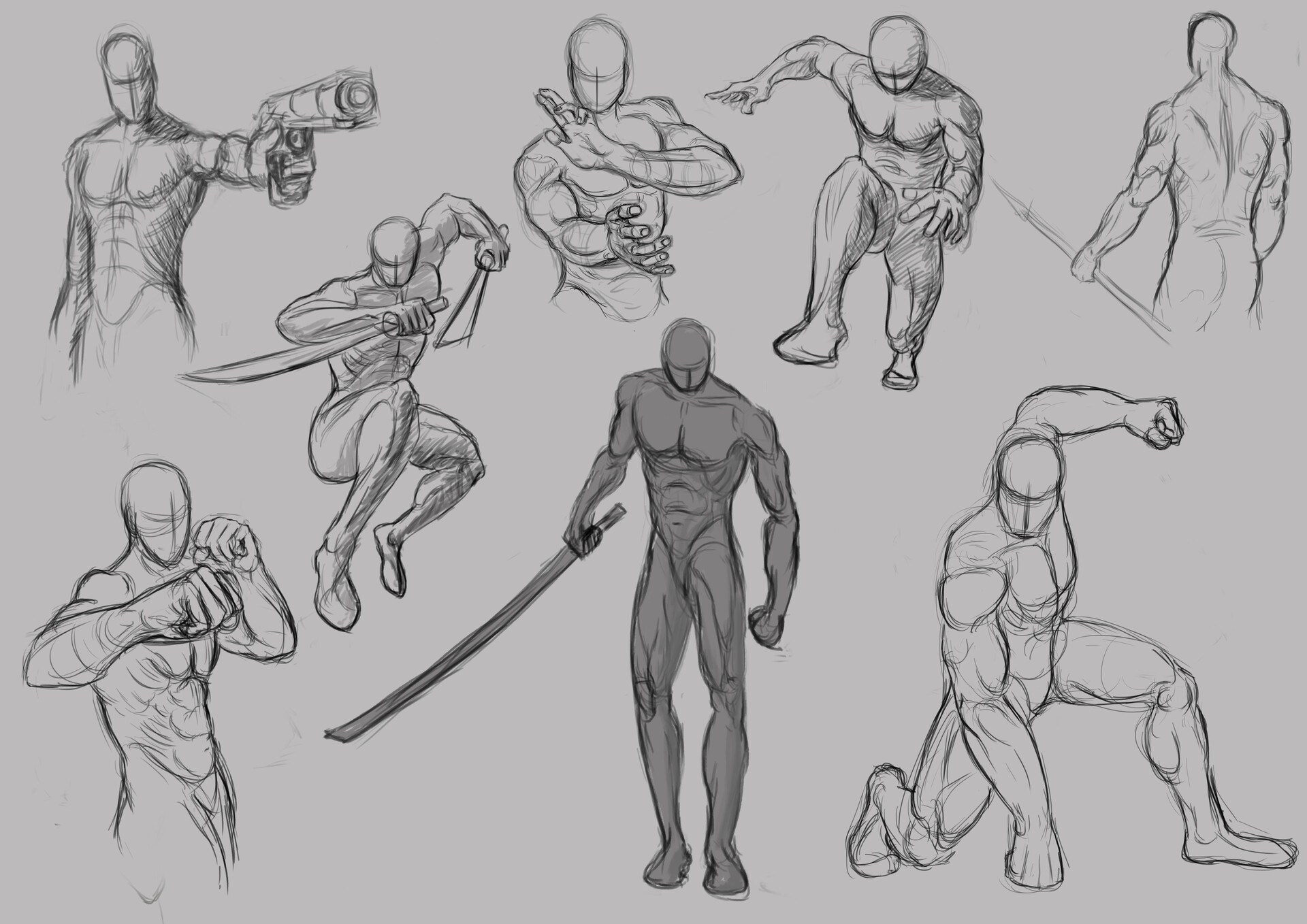 Few action poses.