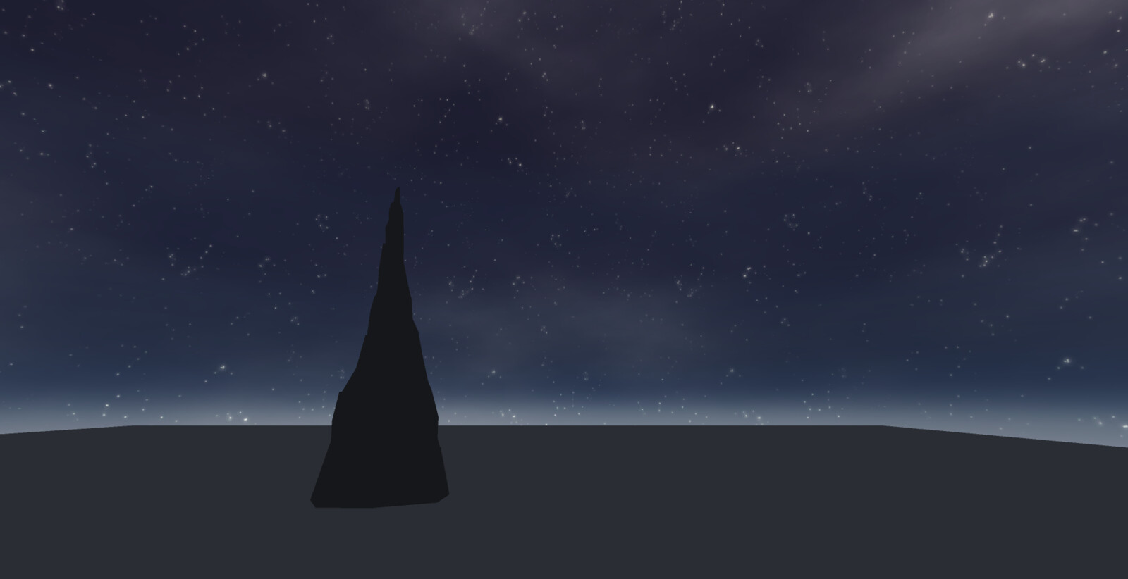 First iteration of the main peak mesh and skybox.