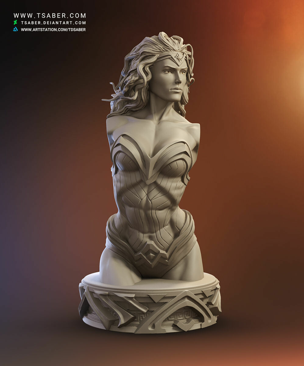 Artstation Wonder Woman Bust Taregh Saber