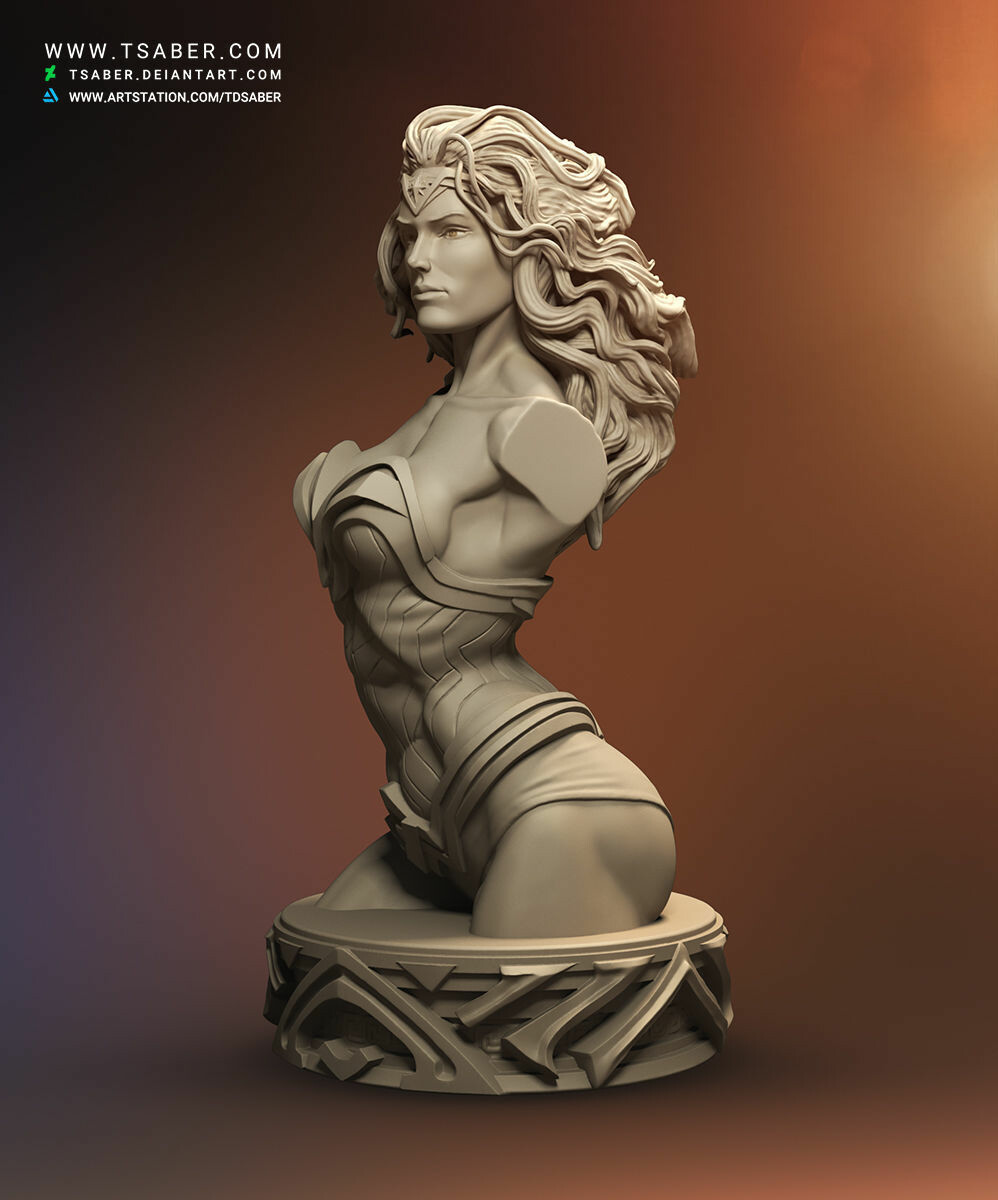 Artstation Wonder Woman Bust Taregh Saber