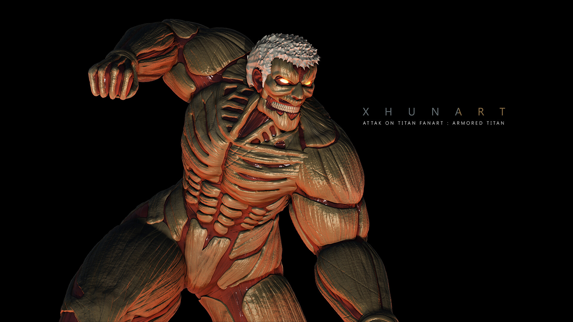 Xhuna Art Attack On Titan Fanart Armored Titan Attack on titan wallpaper, digital art, artwork, anime, anime boys. attack on titan fanart armored titan