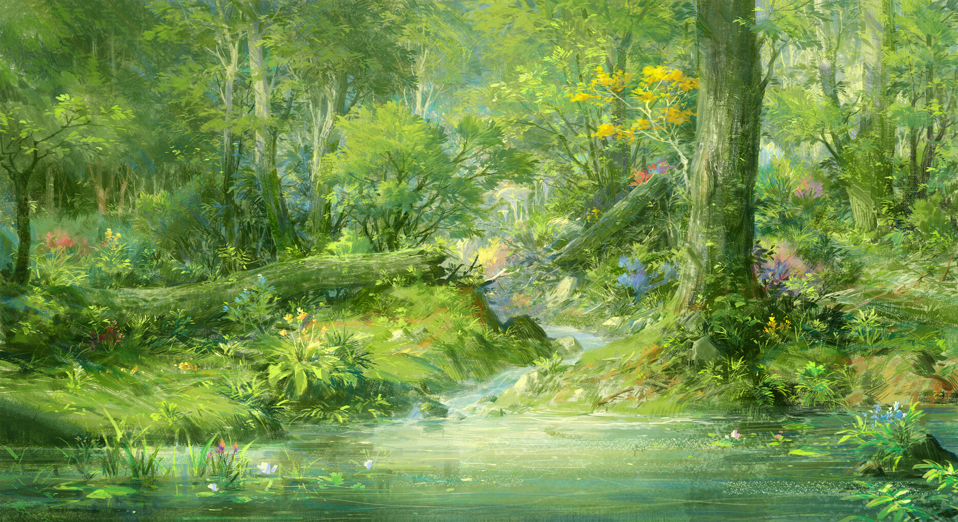 Forest Pond by JaeCheol Park r/ImaginaryForests