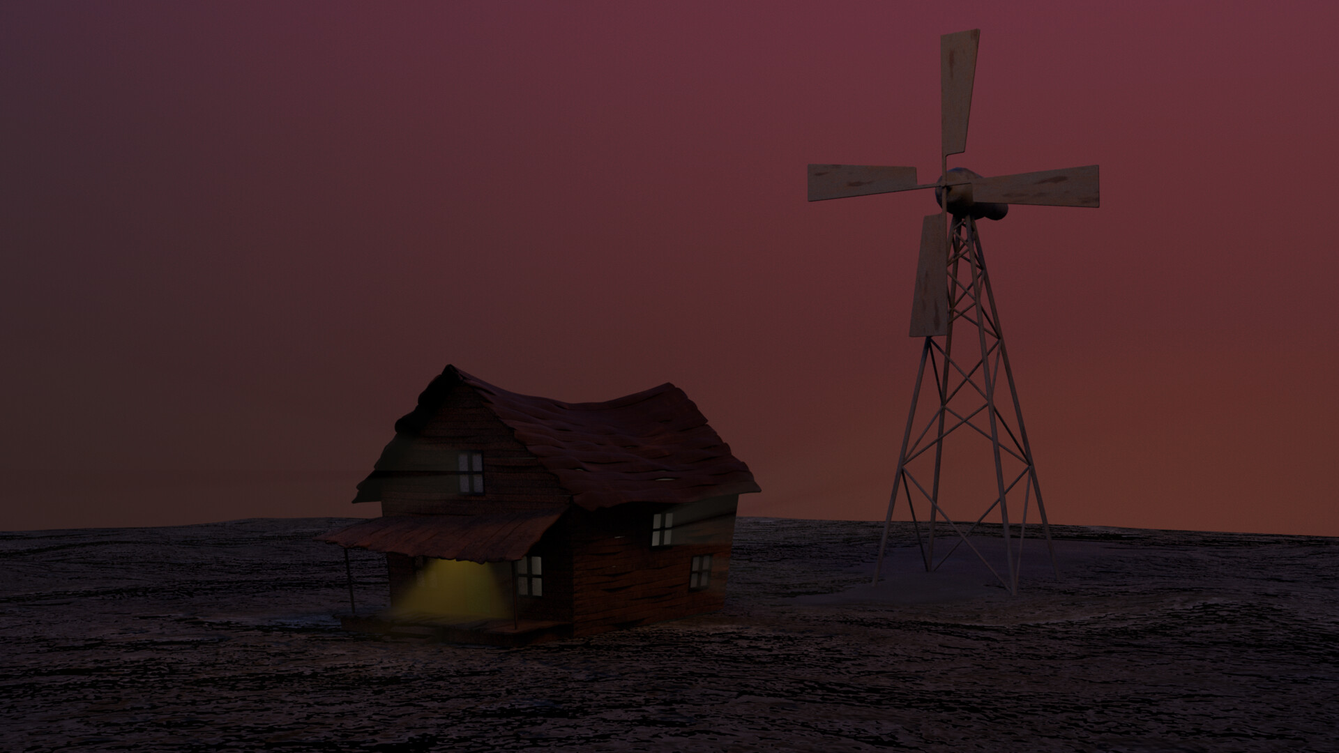 ArtStation Courage The Cowardly Dog House artstation-courage-the-cowardly-dog-house