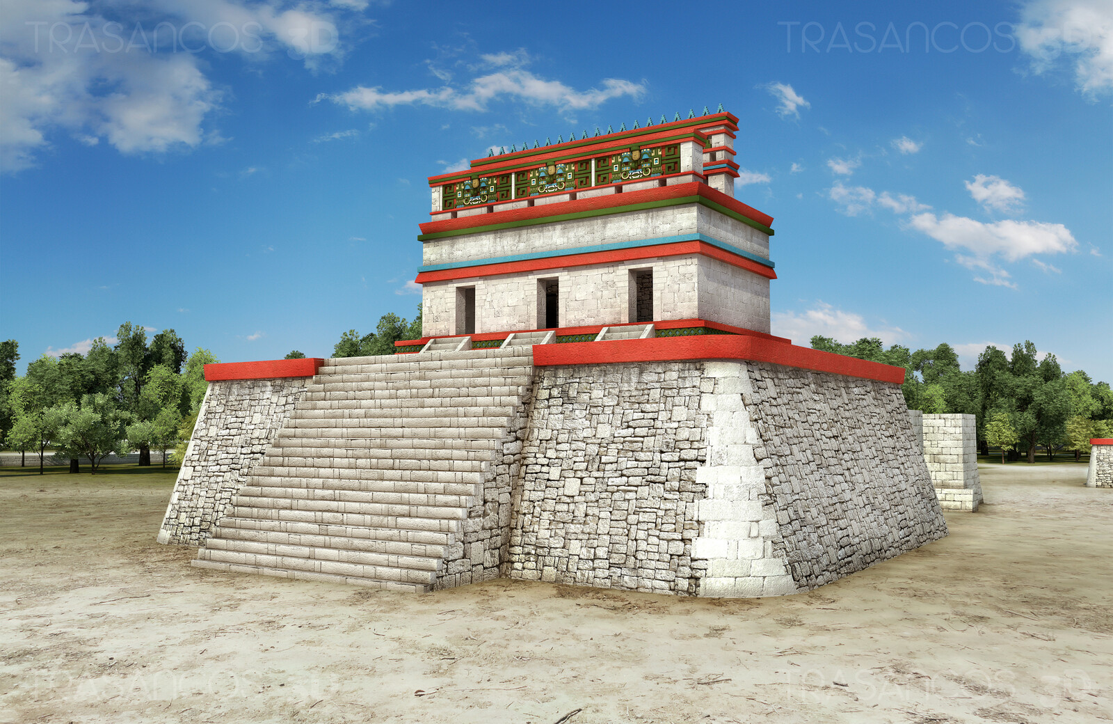 Reconstruction os 'Casa Colorada' in Chichen Itza.
Modeled in collaboration with:
- Carlos Paz