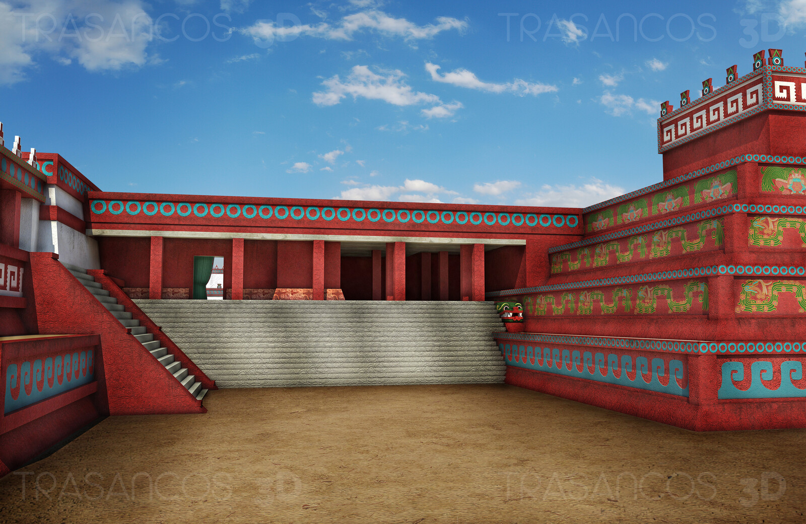 Palace of Jaguars in Tehotihuacan.
Modeled in collaboration with:
- Diego Blanco