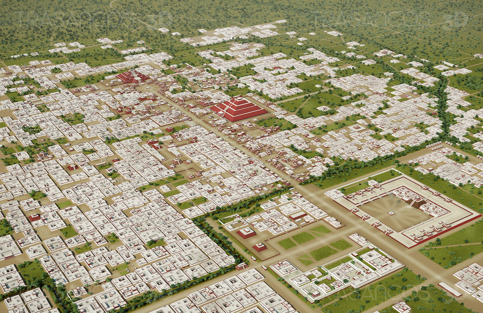 General view of the ancient city of Tehotihuacan in actual Mexico.
Modeled in collaboration with:
- Andrés Armesto
- Alejandro Soriano
- Carlos Paz
- Diego Blanco