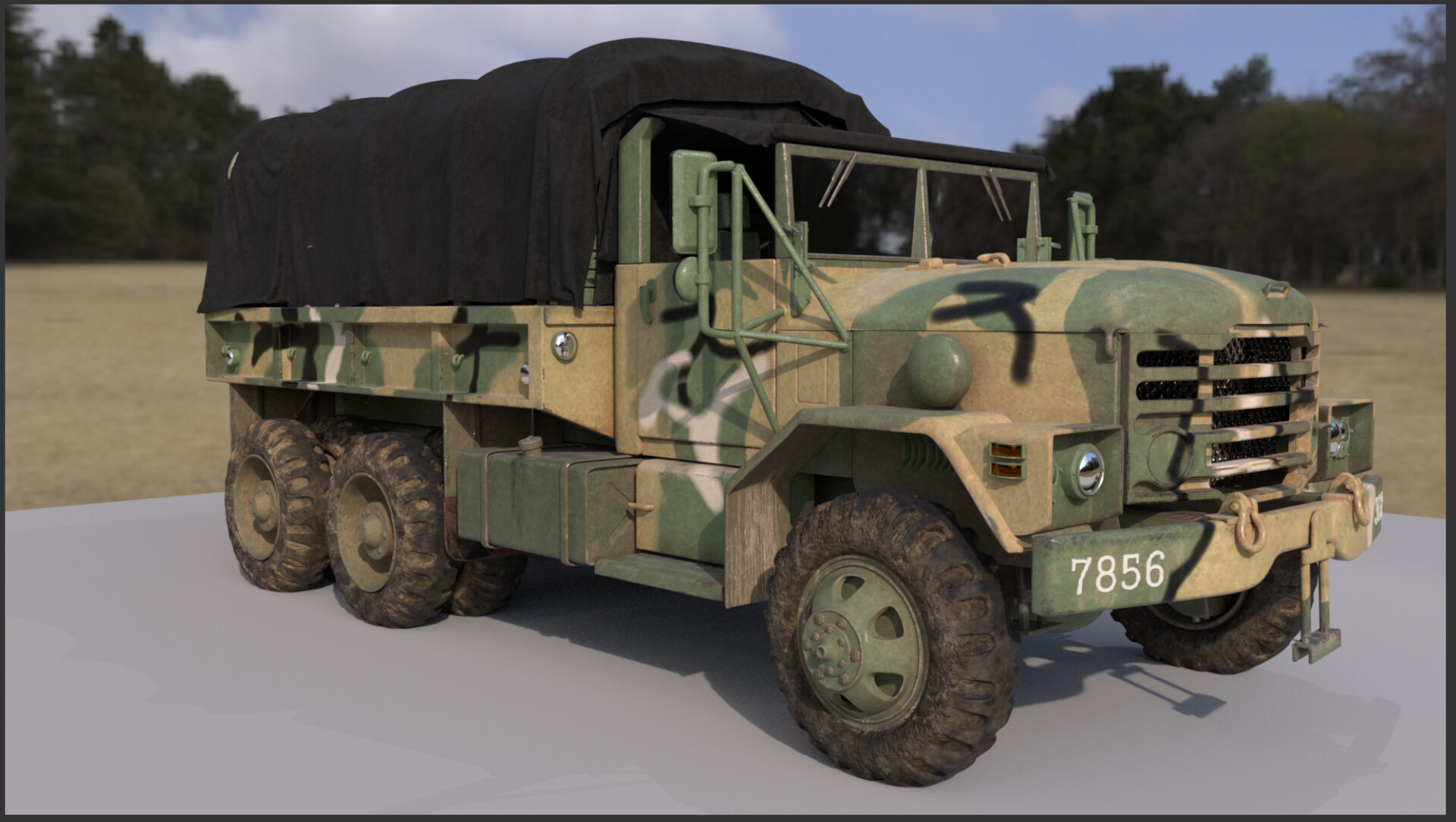 ArtStation korea army cargo truck K511 WIP