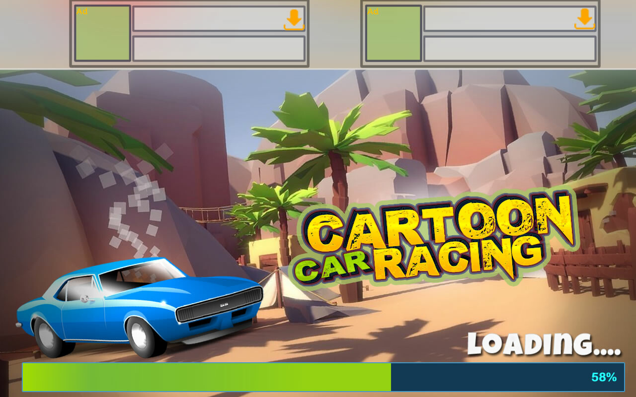 Malik Tasawer - Cartoon Car Racing Game GUI UI NEW 2019