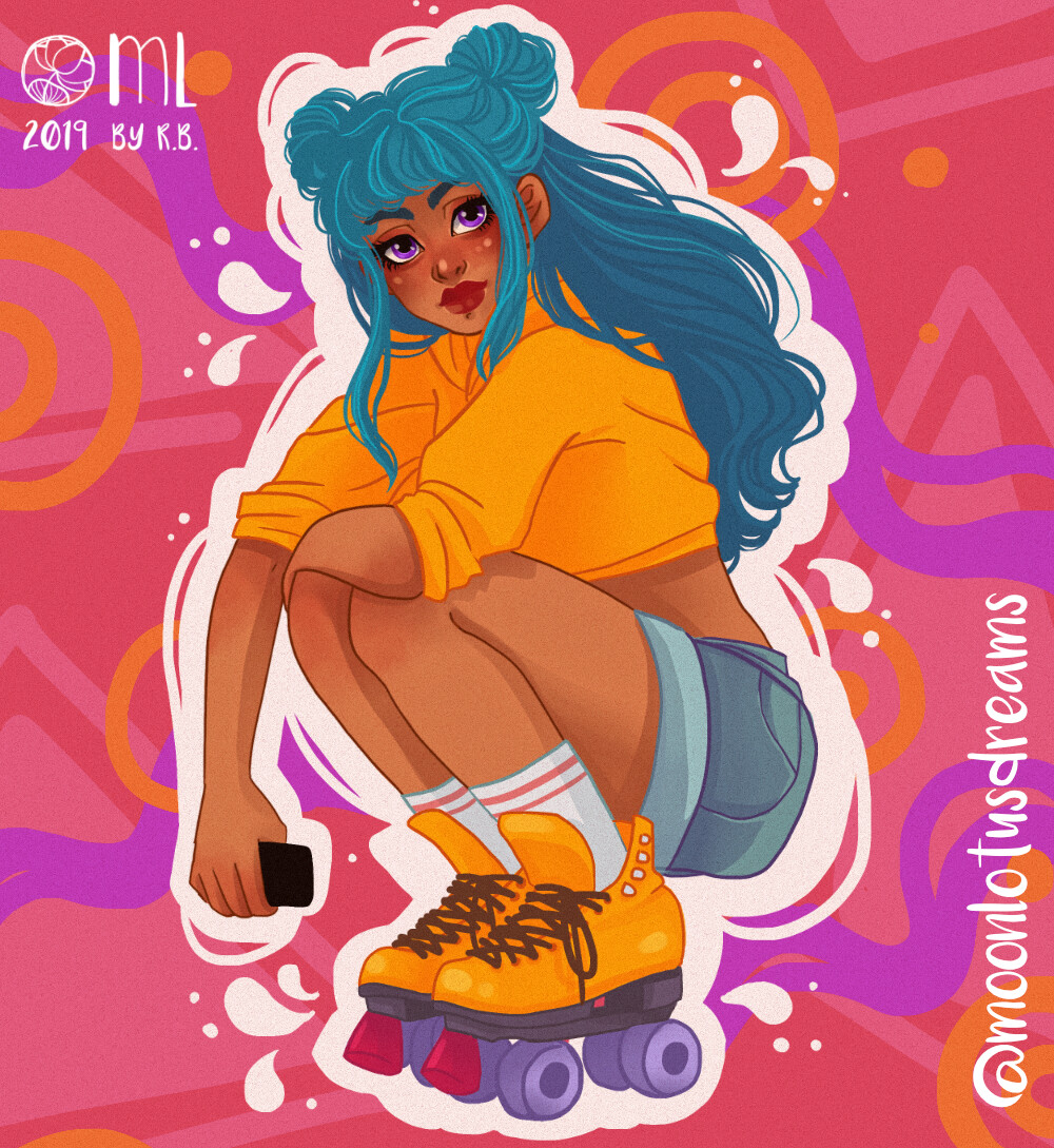 Stylish anime girl with roller skates Baby TShirt for Sale by AnGoArt   Redbubble