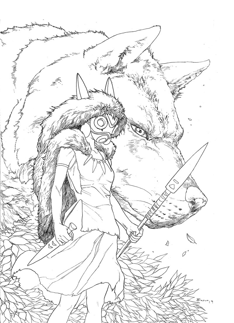 Princess Mononoke Coloring Pages